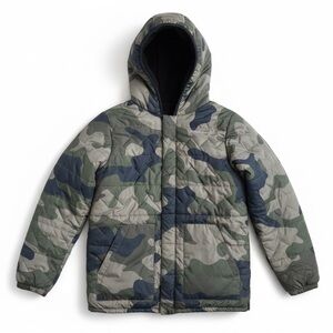 Columbia Reversible Camo Puffer Sherpa Fleece Jacket Kids XL